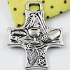 Pendant/Charm, Fashion Zinc Alloy Jewelry Findings, Lead-free, Cross 35x27mm, Sold by KG