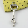 Pendant/Charm, Fashion Zinc Alloy Jewelry Findings, Lead-free, Key 37x11mm, Sold by KG
