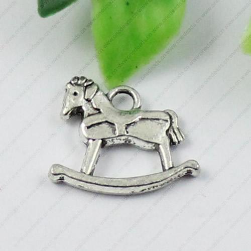 Pendant/Charm, Fashion Zinc Alloy Jewelry Findings, Lead-free, Cockhorse 16x20mm, Sold by KG
