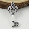 Pendant/Charm. Fashion Zinc Alloy Jewelry Findings. Lead-free. Key 28x13mm. Sold by KG