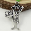 Pendant/Charm, Fashion Zinc Alloy Jewelry Findings, Lead-free, Children 28x20mm, Sold by KG