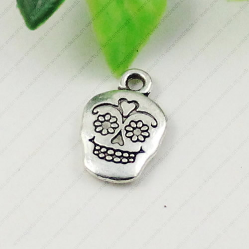 Pendant/Charm, Fashion Zinc Alloy Jewelry Findings, Lead-free, Skeleton 19x12mm, Sold by KG