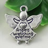 Pendant/Charm, Fashion Zinc Alloy Jewelry Findings, Lead-free, Angel 20x19mm, Sold by KG
