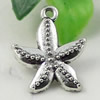 Pendant/Charm, Fashion Zinc Alloy Jewelry Findings, Lead-free, Star 23x19mm, Sold by KG