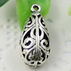 Hollow Bali Pendant. Zinc Alloy Jewelry Findings. Lead-free. Teardrop 24x11mm. Sold by KG