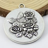 Pendant/Charm, Fashion Zinc Alloy Jewelry Findings, Lead-free, Flat Round 48x42mm, Sold by KG