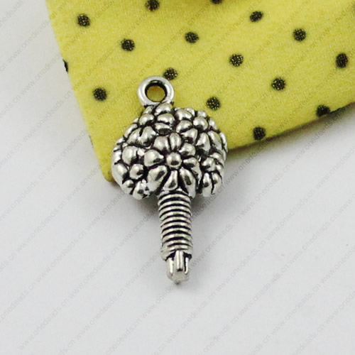 Pendant/Charm, Fashion Zinc Alloy Jewelry Findings, Lead-free, Tree 22x12mm, Sold by KG