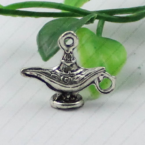 Pendant/Charm. Fashion Zinc Alloy Jewelry Findings. Lead-free. Teapot 19x22mm. Sold by KG