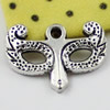 Pendant/Charm. Fashion Zinc Alloy Jewelry Findings. Lead-free. Face mask 15x21mm. Sold by KG