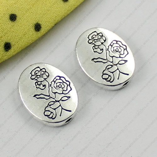 Beads. Fashion Zinc Alloy jewelry findings.13x10mm. Hole size:1mm. Sold by KG