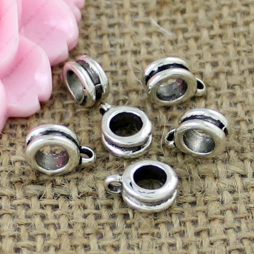 Bail Beads. Fashion Zinc Alloy Jewelry Findings.4x11mm.Inner dia:5mm Sold by Bag