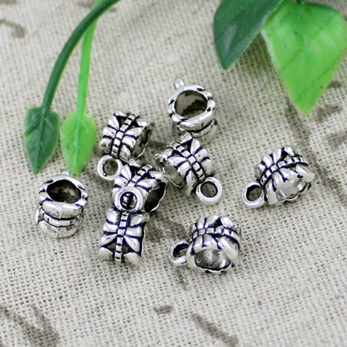 Bail Beads. Fashion Zinc Alloy Jewelry Findings.6x11mm.Inner dia:5mm Sold by Bag