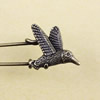 Zinc alloy brooch, Fashion jewelry Brooch, Antique bronze Length:60mm, Head size:22x22mm, Sold by PC 
