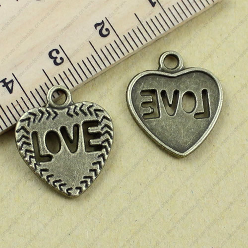 Pendant. Fashion Zinc Alloy jewelry findings. Heart 20x18mm. Sold by KG