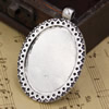 Zinc Alloy Cabochon Settings. Fashion Jewelry Findings. 40x67mm Inner dia: 30x41mm. Sold by PC
