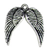 Pendant. Fashion Zinc Alloy jewelry findings. Wings 22x18mm. Sold by KG
