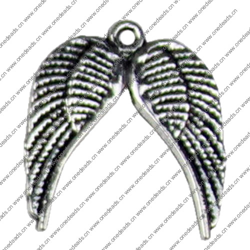 Pendant. Fashion Zinc Alloy jewelry findings. Wings 22x18mm. Sold by KG