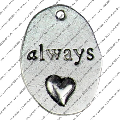 Pendant. Fashion Zinc Alloy jewelry findings. 25x18mm. Sold by KG