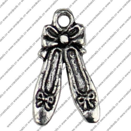 Pendant. Fashion Zinc Alloy jewelry findings.Shoes 22x13mm. Sold by KG