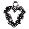 Pendant. Fashion Zinc Alloy jewelry findings. Heart 18x22mm. Sold by KG
