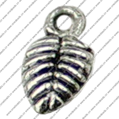 Pendant. Fashion Zinc Alloy jewelry findings.Leaf 9x6mm. Sold by KG