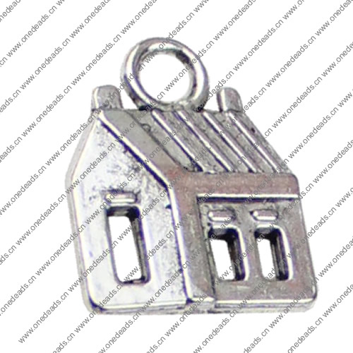 Pendant. Fashion Zinc Alloy jewelry findings.House 17x14mm. Sold by KG