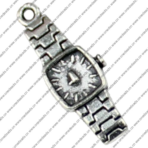Pendant. Fashion Zinc Alloy jewelry findings. Wrist watch 23x9mm. Sold by KG