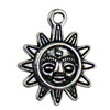 Pendant. Fashion Zinc Alloy jewelry findings. Sun 20x17mm. Sold by KG