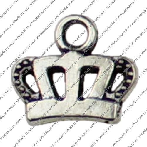 Pendant. Fashion Zinc Alloy jewelry findings.Crown 13x15mm. Sold by KG