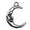 Pendant. Fashion Zinc Alloy jewelry findings.Moon 22x15mm. Sold by KG
