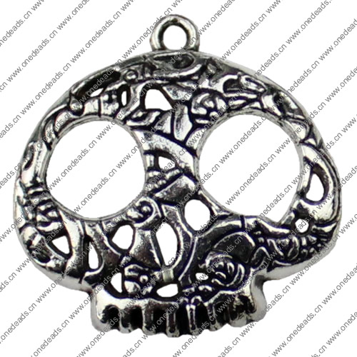 Pendant. Fashion Zinc Alloy jewelry findings. Skeleton 24x42mm. Sold by KG
