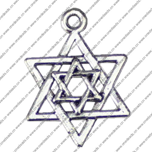 Pendant. Fashion Zinc Alloy jewelry findings. Star 22x16mm. Sold by KG