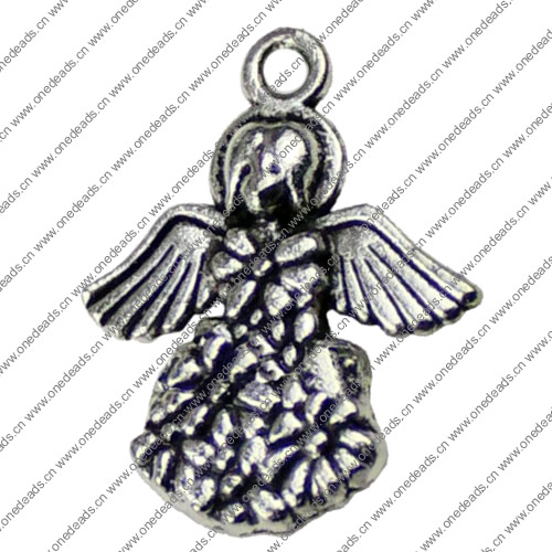 Pendant. Fashion Zinc Alloy jewelry findings. Angel 21x16mm. Sold by KG