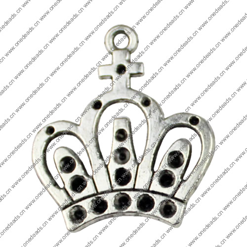 Pendant. Fashion Zinc Alloy jewelry findings. Crown 37x31mm. Sold by KG