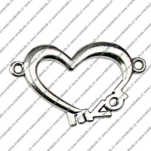 Connector. Fashion Zinc Alloy Jewelry Findings. Heart 32x19mm. Sold by KG  