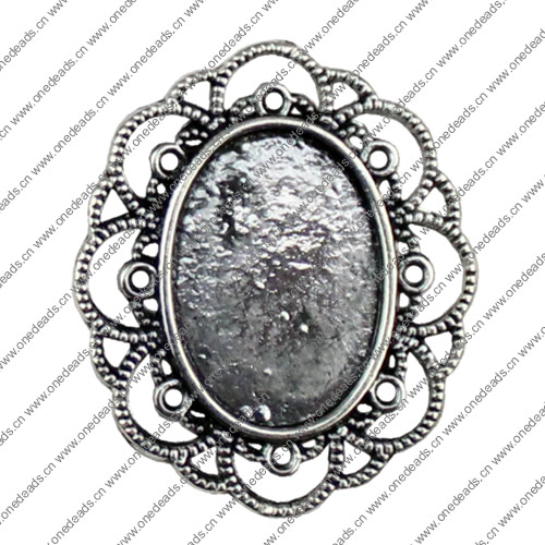 Zinc Alloy Cabochon Settings. Fashion Jewelry Findings. 28x24.5mm  Inner dia: 18x13mm. Sold by KG