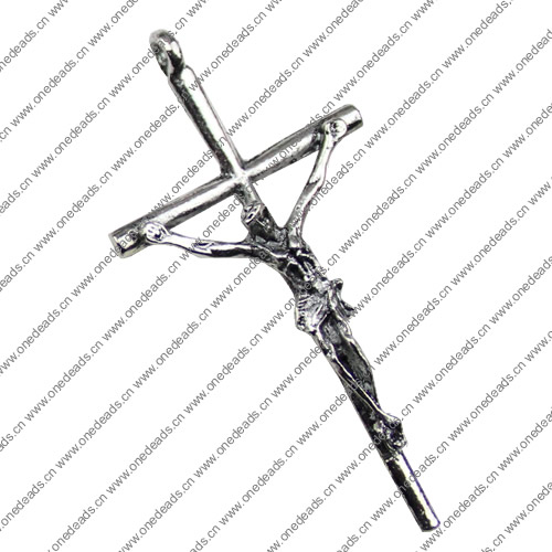 Pendant. Fashion Zinc Alloy jewelry findings. Cross 59x32mm. Sold by KG