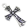 Pendant. Fashion Zinc Alloy jewelry findings.Cross 39x25mm. Sold by KG
