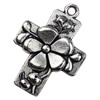 Pendant. Fashion Zinc Alloy jewelry findings.Cross 28x27mm. Sold by KG
