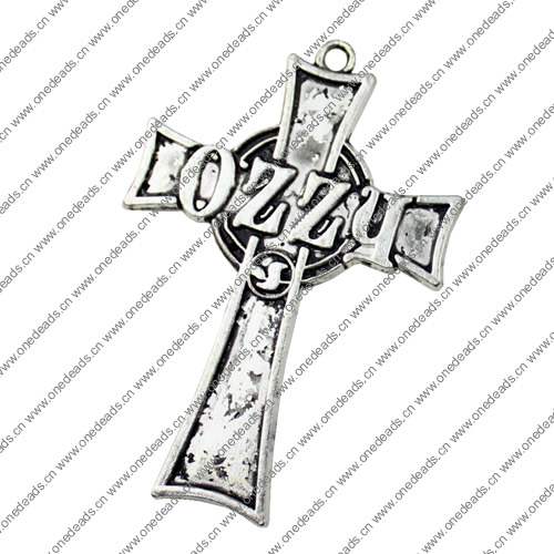 Pendant. Fashion Zinc Alloy jewelry findings.Cross 59x39mm. Sold by KG