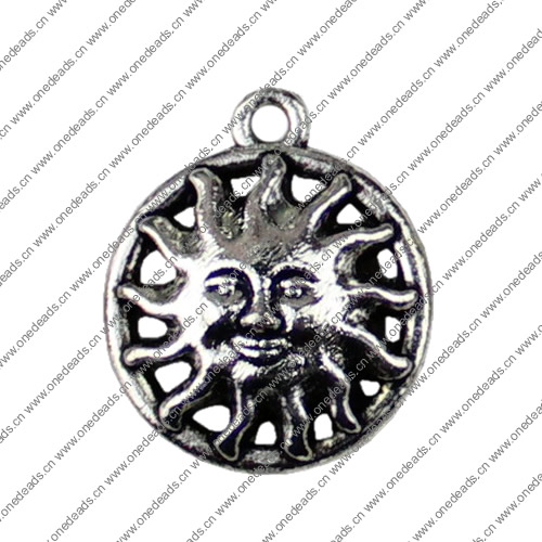 Pendant. Fashion Zinc Alloy jewelry findings. Sun 20x12mm. Sold by KG