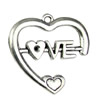 Pendant. Fashion Zinc Alloy jewelry findings.Heart 35x33mm. Sold by KG