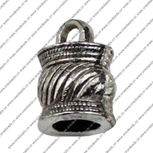 Zinc Alloy Cord End Caps, lead-free, 11x15mm, hole:8mm, Sold by KG