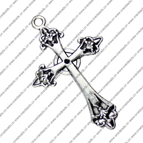 Pendant. Fashion Zinc Alloy jewelry findings.Cross 40x65mm. Sold by KG