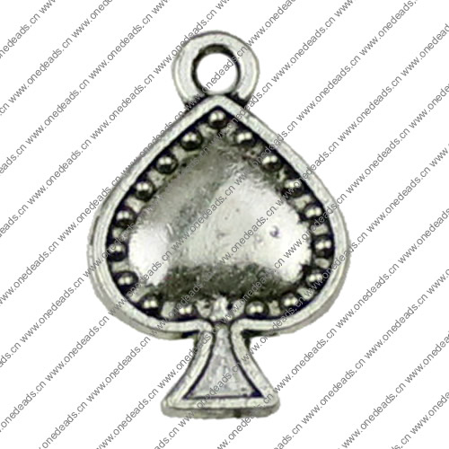 Pendant. Fashion Zinc Alloy jewelry findings.Heart  12x18mm. Sold by KG