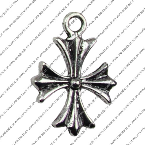 Pendant. Fashion Zinc Alloy jewelry findings.Cross 20x27mm. Sold by KG