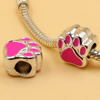 European Charm Beads Enamel Pink Fits European Charm Bracelets & Necklaces For DIY Jeweley 12x8mm Hole:Approx:5mm Sold By Bag
