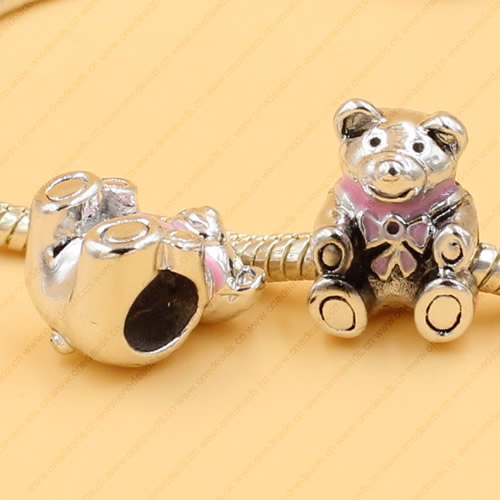 Enamel European Charm Beads Fits European Charm Bracelets & Necklaces For DIY Jewelry 10x13mm Hole:Approx:5mm Sold By Bag