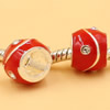 Enamel European Charm Beads Fits European Charm Bracelets & Necklaces For DIY Jewelry 11x8mm Hole:Approx:5mm Sold By Bag