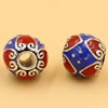 Enamel European Charm Beads Fits European Charm Bracelets & Necklaces For DIY Jewelry 12x12mm Hole:Approx:4mm Sold By Bag